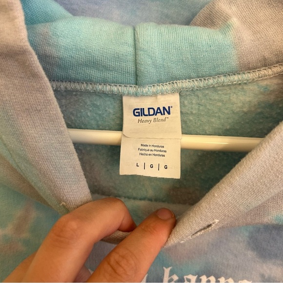 Sigma Kappa Sorority Hoodie Blue Tie-Dye Size Large Pullover Sweatshirt - Picture 3 of 6